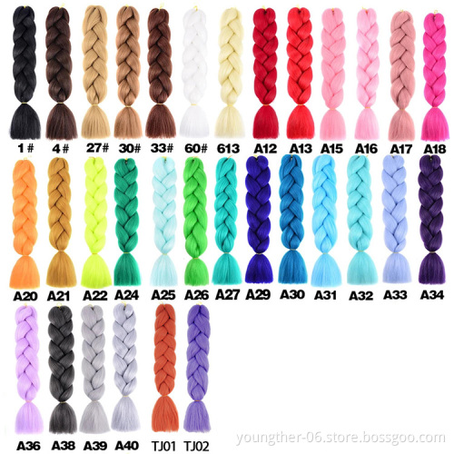 Wholesale 24 inch Jumbo Braiding Hair 100g Sample Hair  Crochet Pre Braided Synthetic Hair Extensions